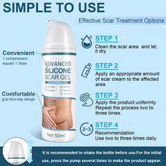 Mitgary Advanced Scar Gel silicone texture on skin suggests scar-softening potential.