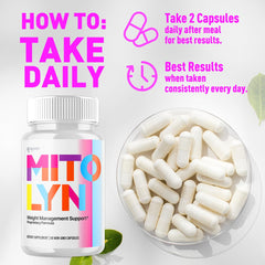 Mitolyn bottle showing 30 servings per bottle