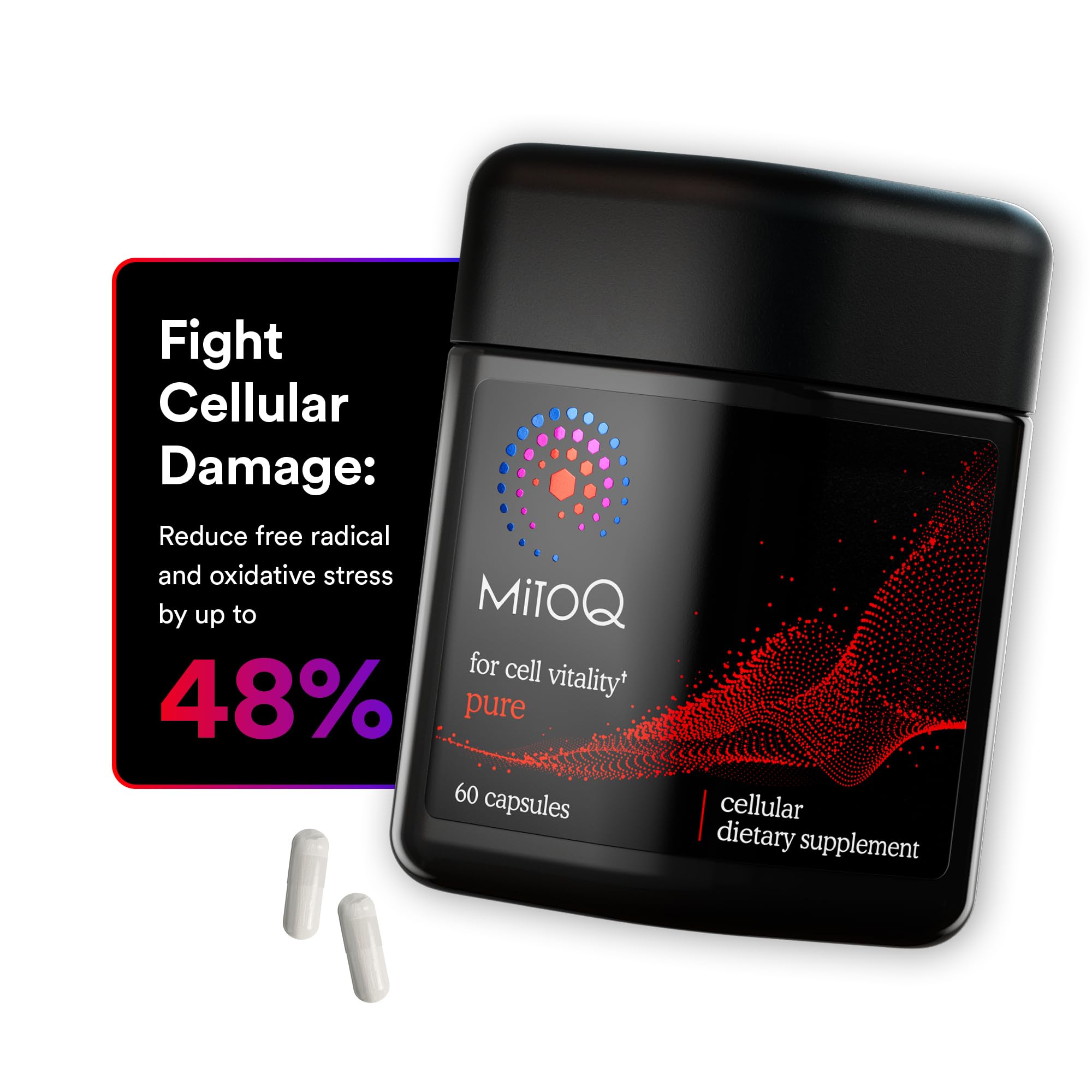 MitoQ Pure bottle with capsules