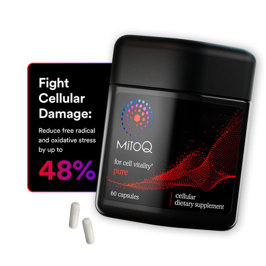 MitoQ Pure bottle with capsules