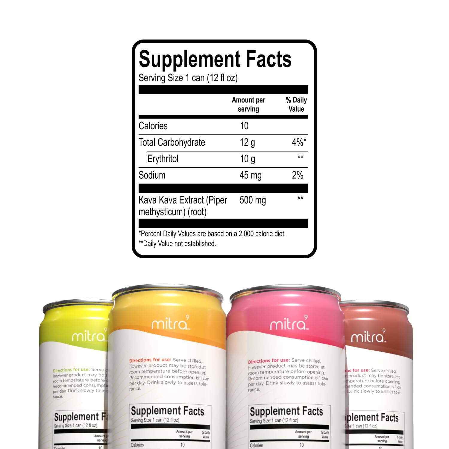 Assorted Mitra9 Kava flavors – front view of the variety pack