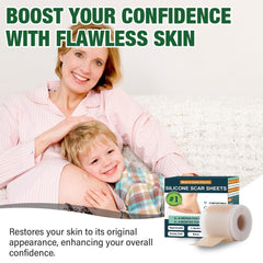 Mitreal silicone scar sheets applied to skin showing comfortable, low-profile fit