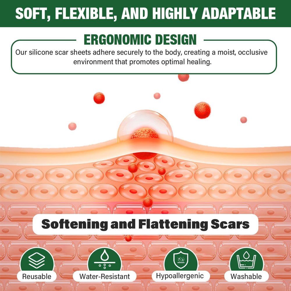 Mitreal silicone scar sheets visible under clothing for discreet scar care