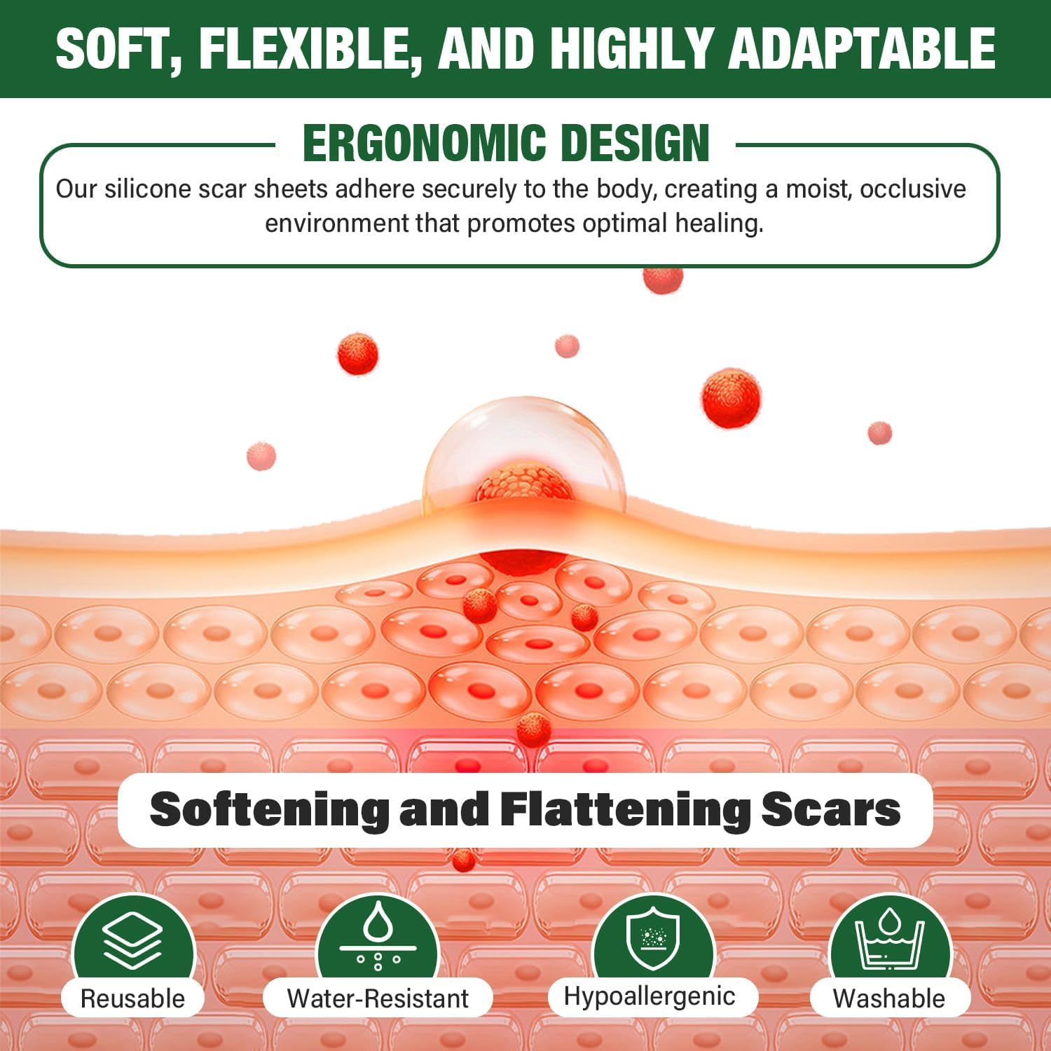 Mitreal silicone scar sheets visible under clothing for discreet scar care