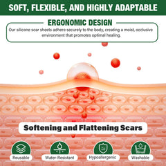 Mitreal silicone scar sheets visible under clothing for discreet scar care