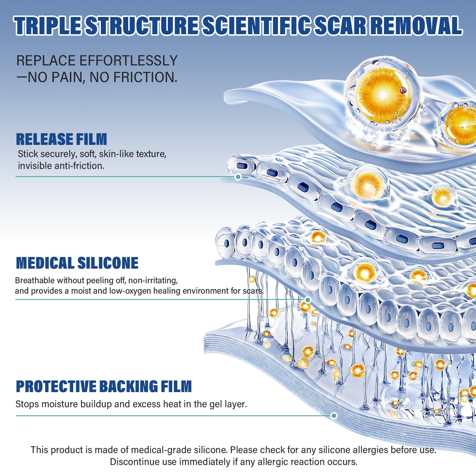Mitreal silicone scar tape ultra-thin design for near-invisible protection