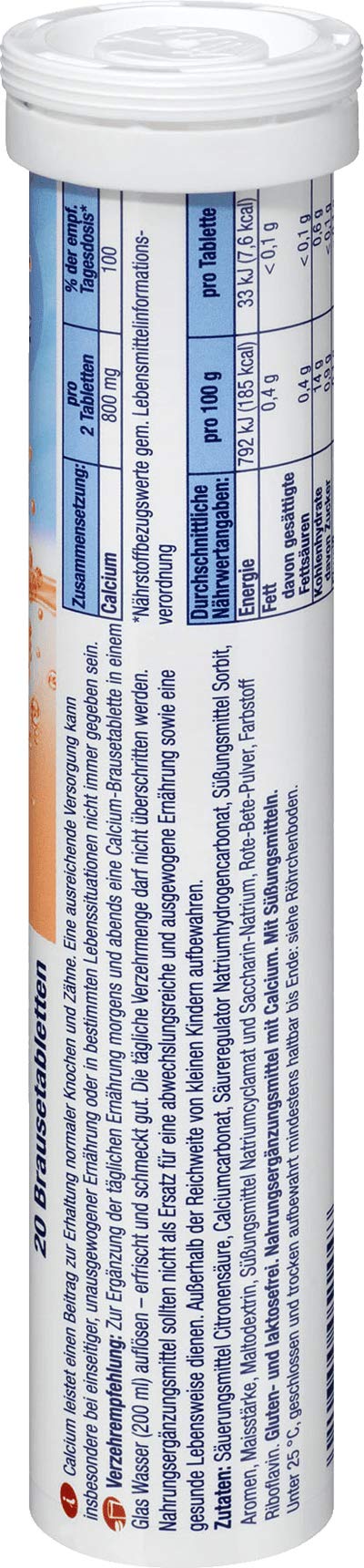 Calcium NRV and dietary supplement information graphic