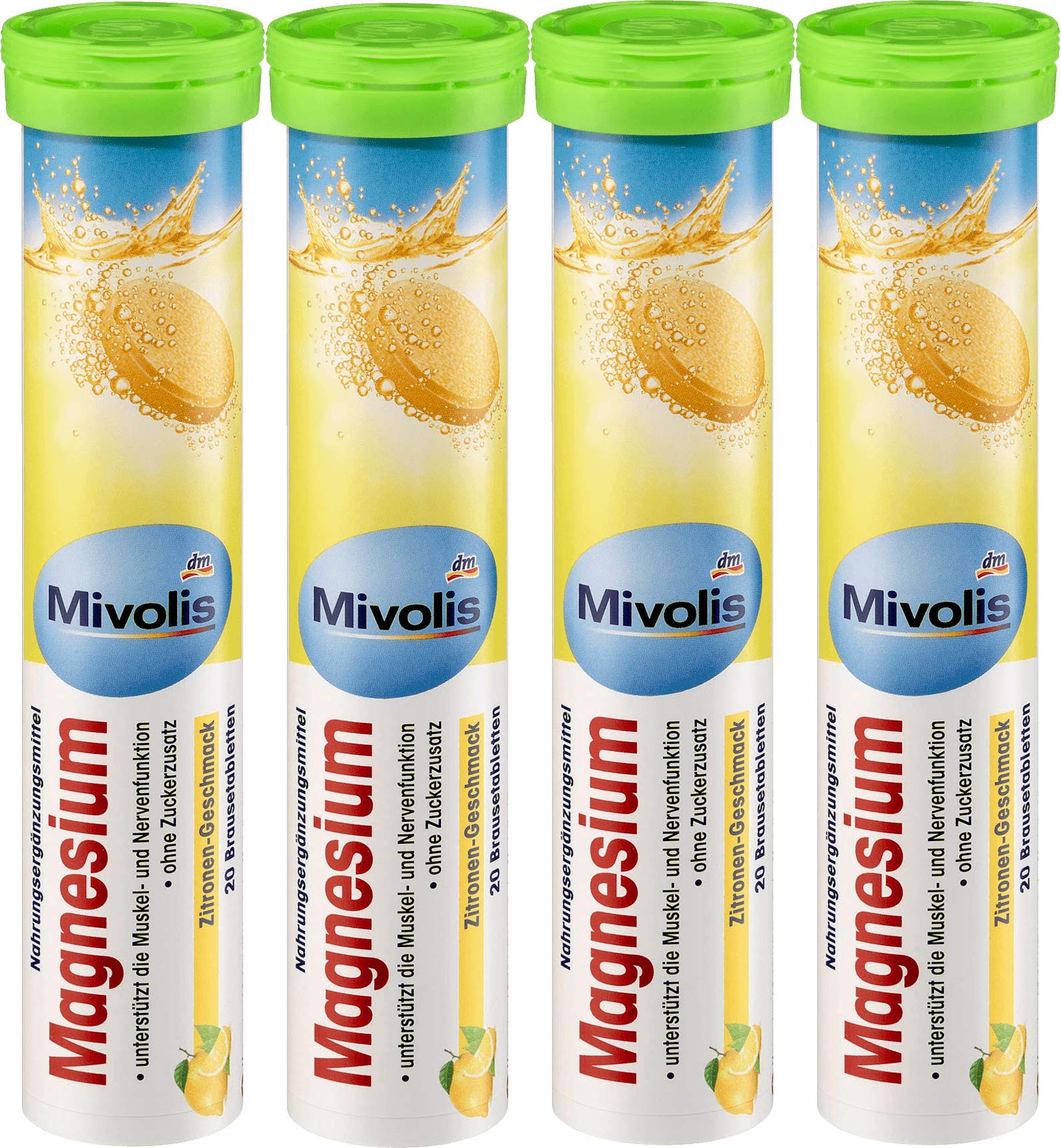 Mivolis Magnesium effervescent tablets lemon flavour packaging
