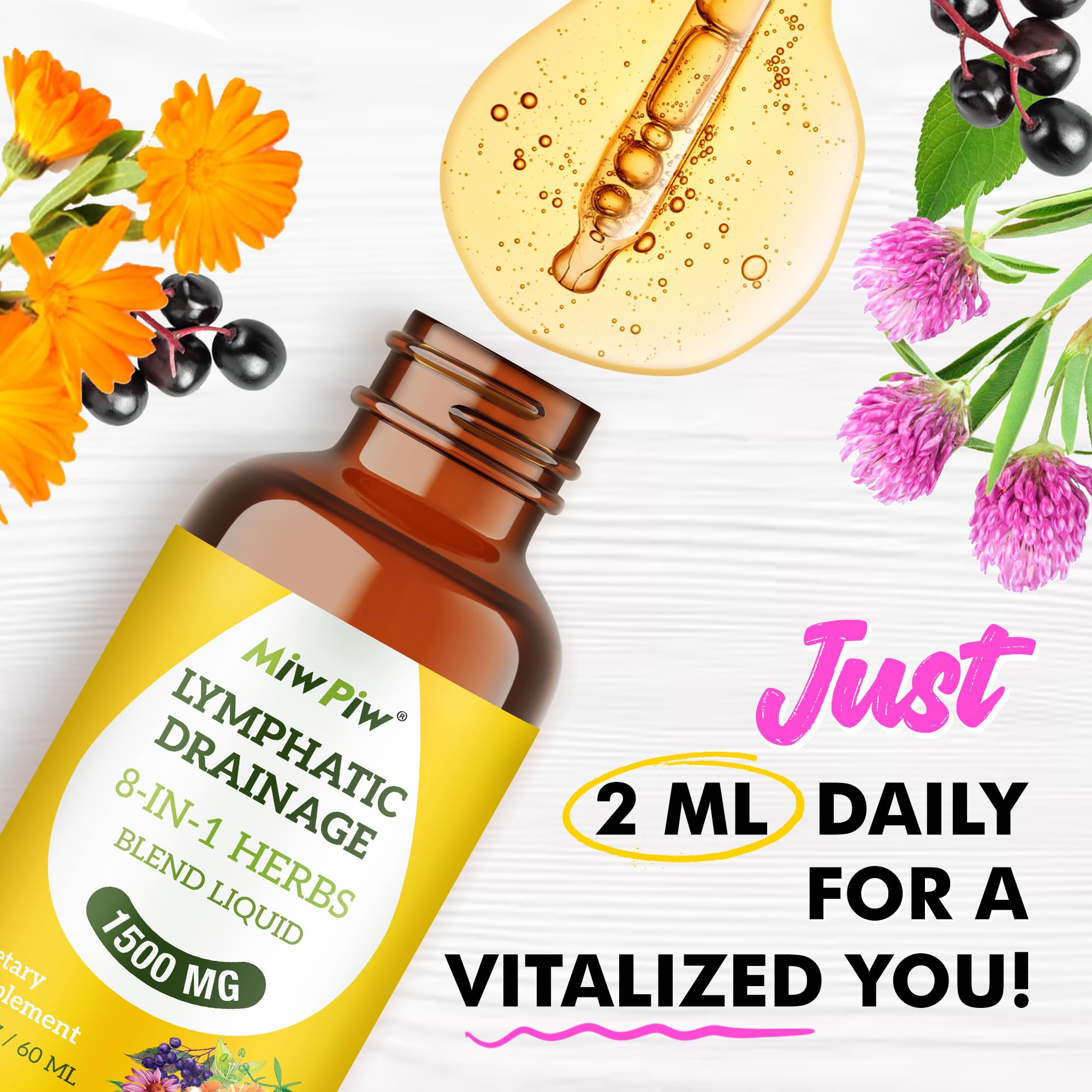 Product label showing ingredients and dosage