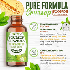 Close-up of MiW Piw Soursop Liquid Drops bottle