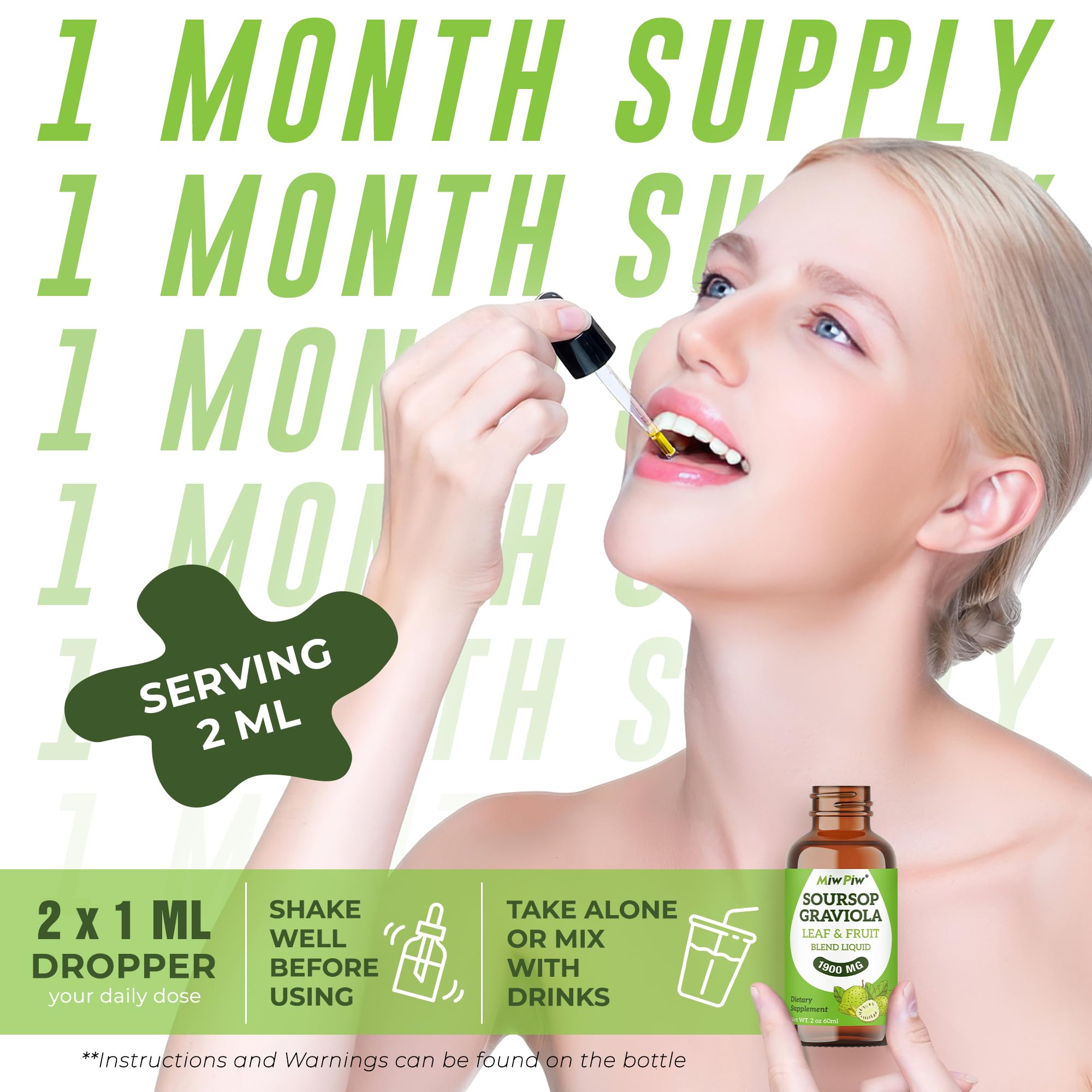 Dropper dispensing MiW Piw Soursop Liquid Drops