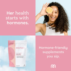 Lifestyle shot of MIXHERS Collagen Powder with raspberry limeade flavor