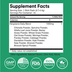 Pack of 15 drink packets of MIXHERS Hergreens Greens & Veggie Powder