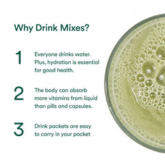 Pink grapefruit flavored packaging of MIXHERS Hergreens Greens & Veggie Powder
