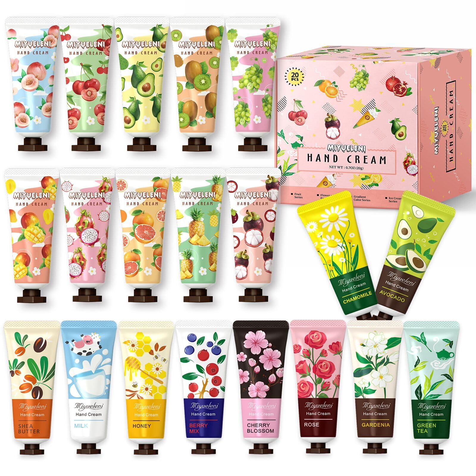 MIYUELENI 20-pack hand cream gift set image, ideal for gifting and sharing
