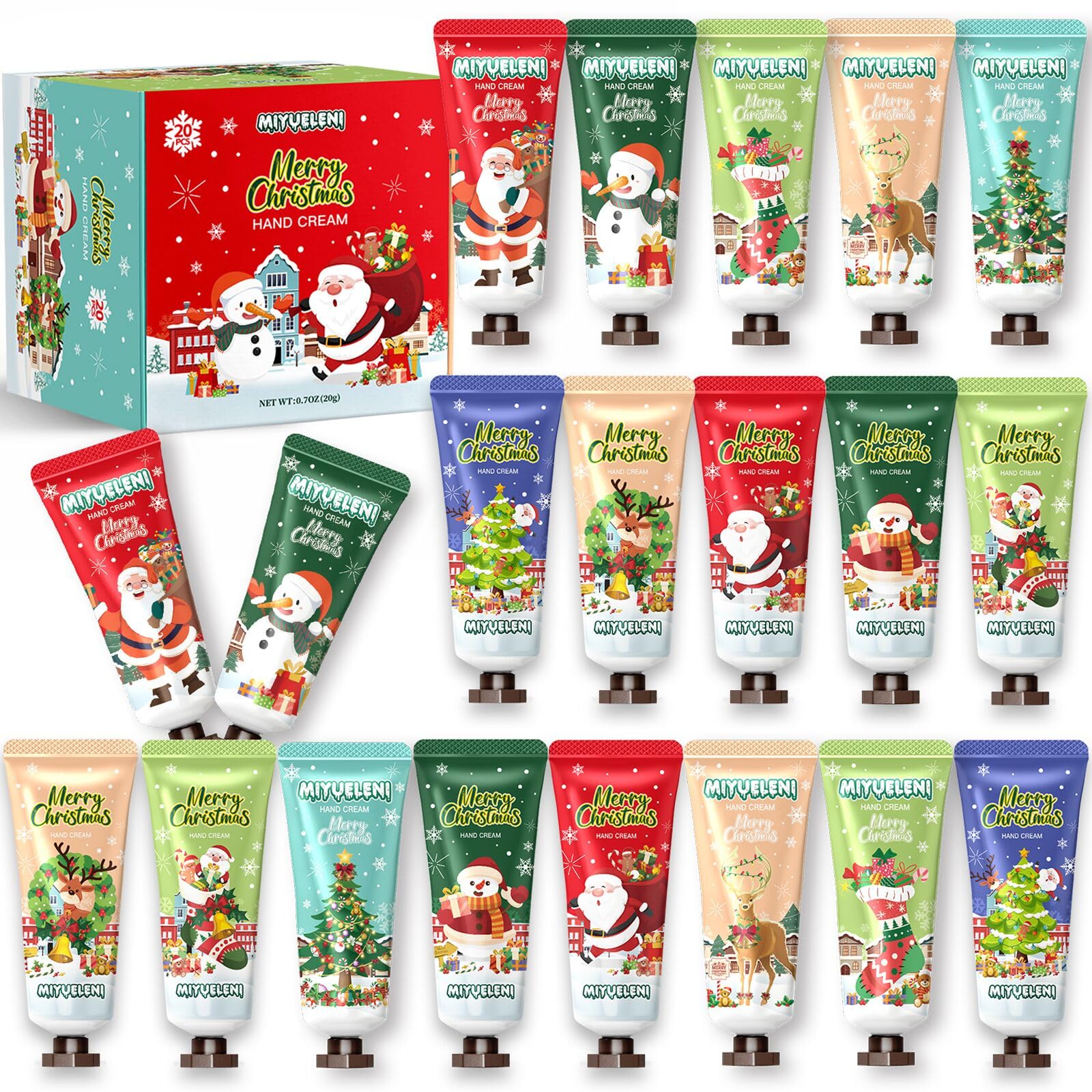 MIYUELENI Christmas Hand Cream Set packaging shown for bulk gifts and holiday gifting