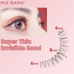 Miz Barn Clear Band Lashes 6-10mm emulate your natural lash line.