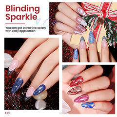 MIZHSE party-ready nails with glitter polish for celebrations and events.