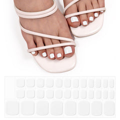 MIZHSE gel nail strips on toes with white shade for salon-like shine