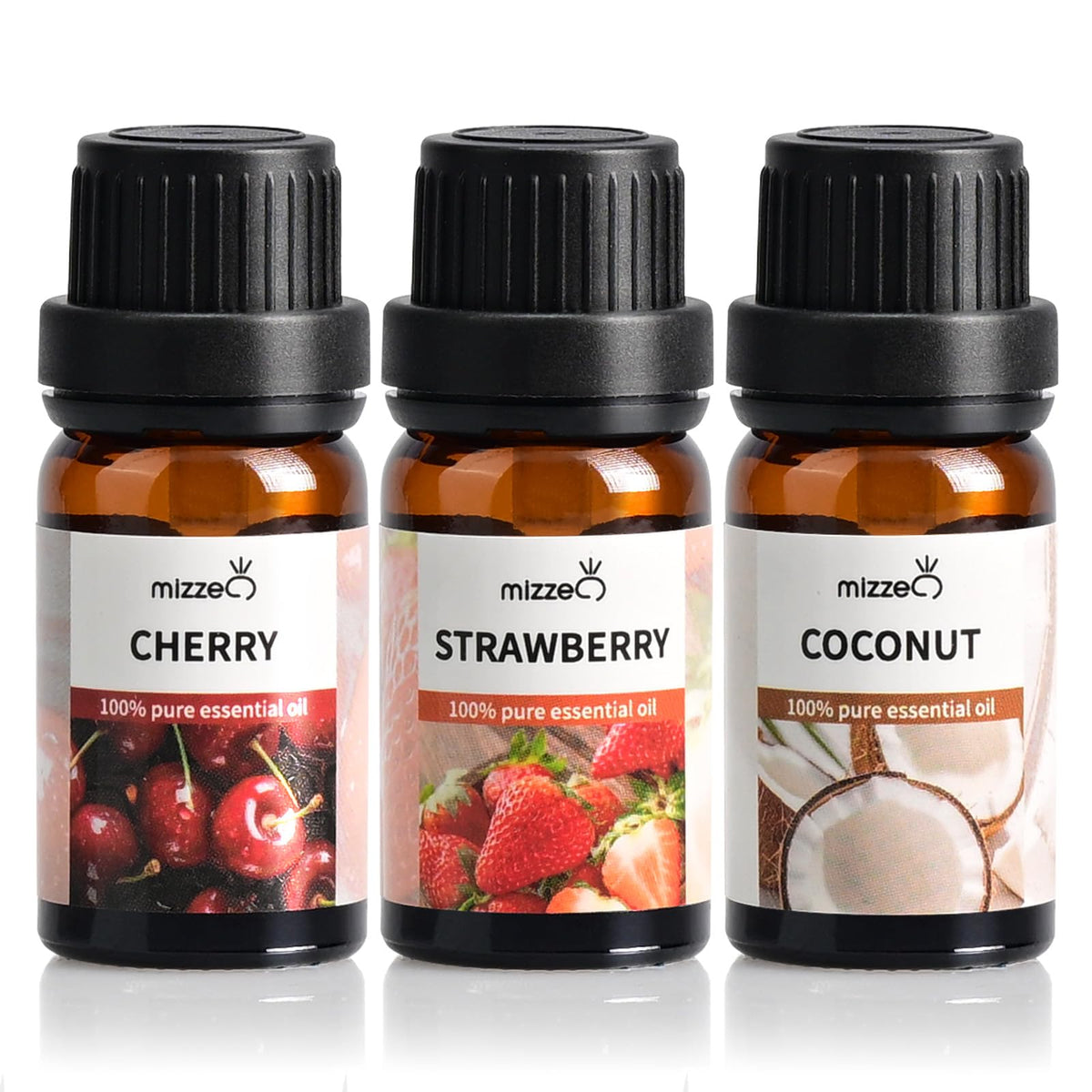 MIZZEO Cherry essential oil bottle for diffuser sessions that uplift mood and ambiance.