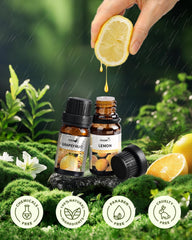 MIZZEO Lemon essential oil bottle for refreshing aromatherapy and bright mood