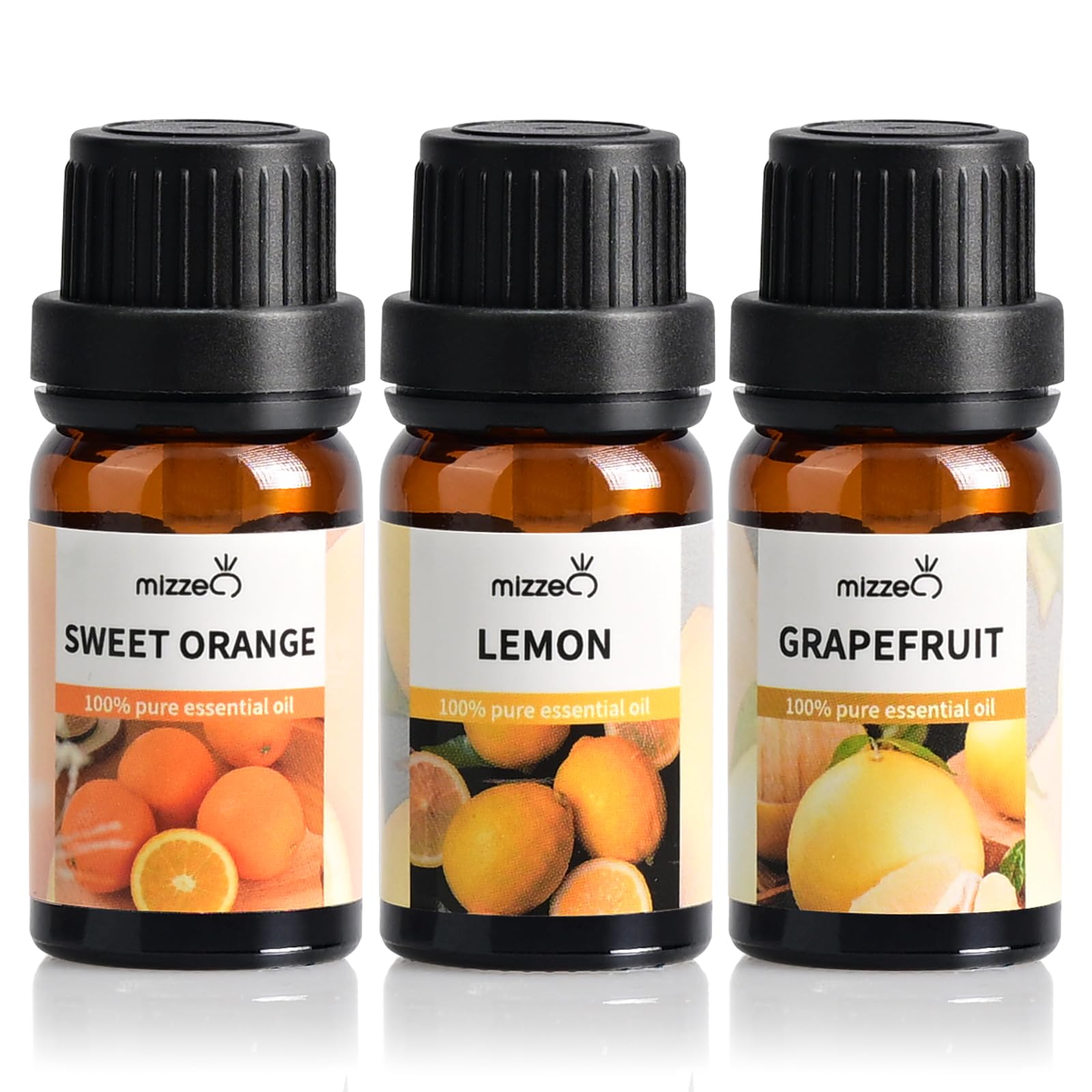 MIZZEO Fruity Essential Oil Set Sweet Orange bottle for uplifting diffuser sessions