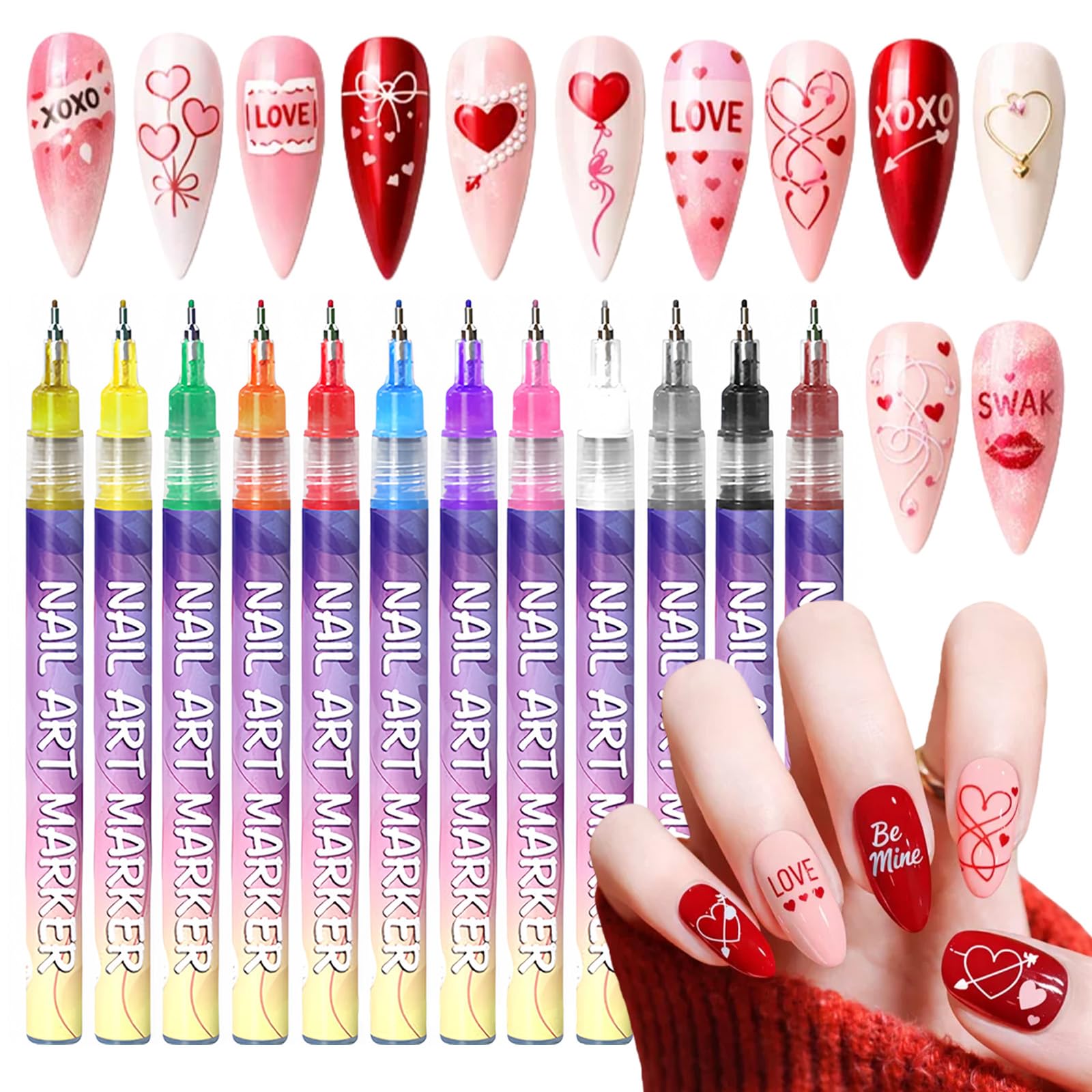 MKNZOME nail art pen tilt-tip for precise detailing on nails.