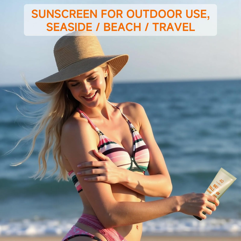 Mkzea Tallow Sunscreen bottle with reef-safe label