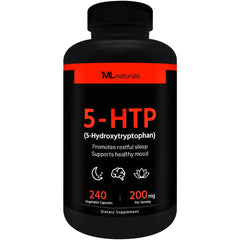 Product hero image: ML Naturals 5-HTP 200 mg in 240 vegetarian capsules