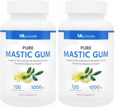 ML Naturals Mastic Gum 1000mg bottle with 120 vegan capsules (Pack of 2)
