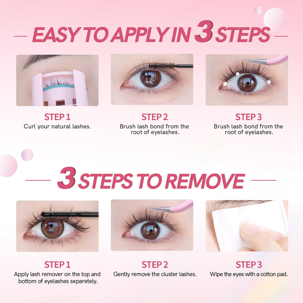 MLEN DIARY diy-application kit demonstrates quick at-home lash volume and lift