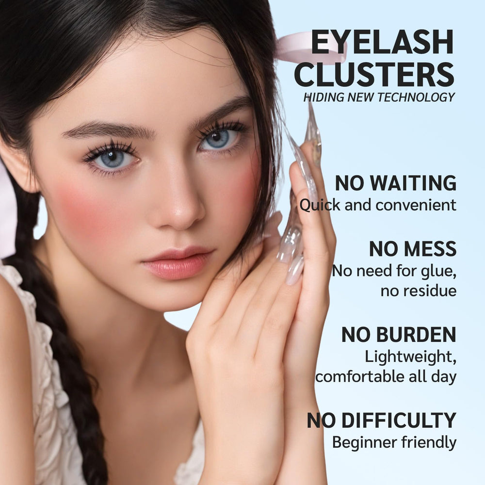 MLEN DIARY lash clusters with root adhesive for easy at-home application