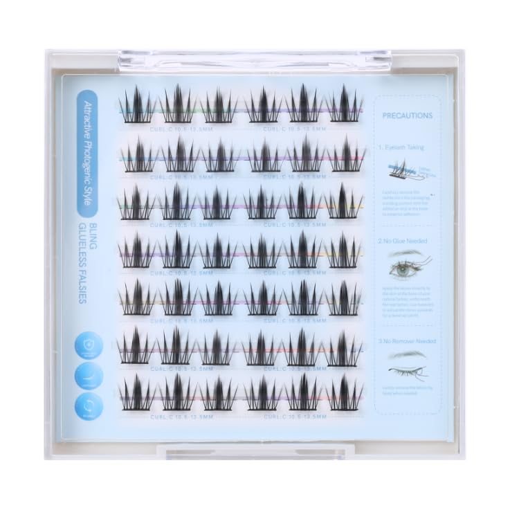 MLEN DIARY self-adhesive lash clusters applied to the eye for quick enhancement