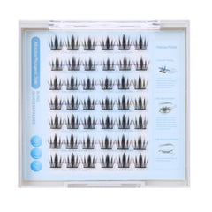 MLEN DIARY self-adhesive lash clusters applied to the eye for quick enhancement
