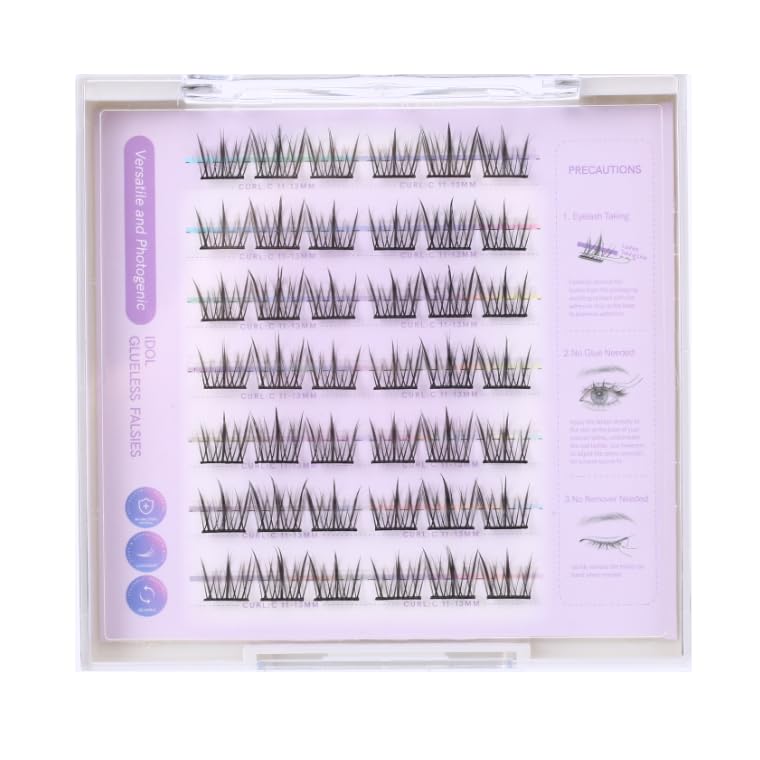MLEN DIARY self adhesive lash clusters pack for easy 11-13 mm volume at home