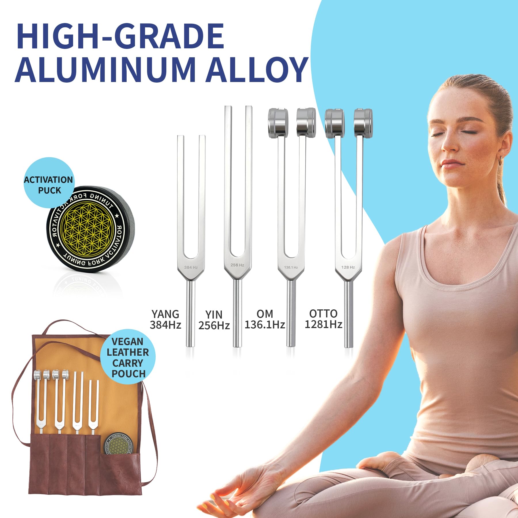 mllusxg tuning forks 256hz set promotes deeper relaxation and energy flow