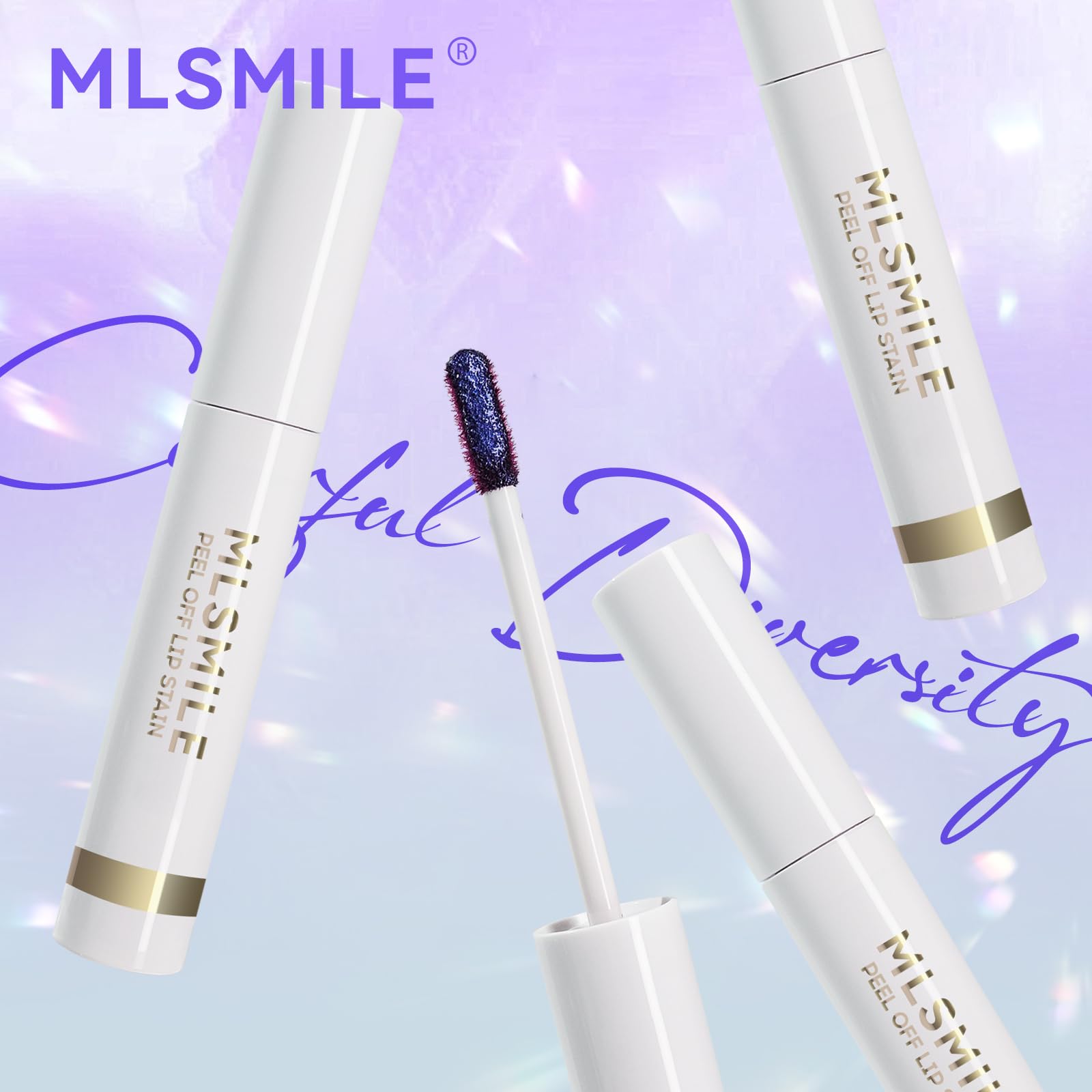 MLSMILE Lip Stain Peel Off swatches showcase vivid shade options