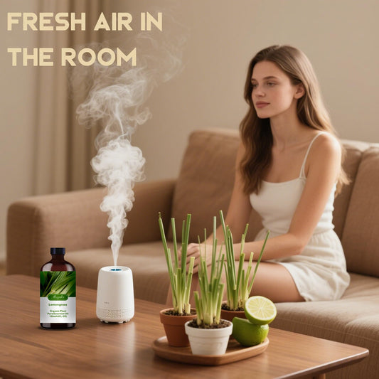 mlynkl lemongrass fragrance oil in a diffuser for calming scent routine