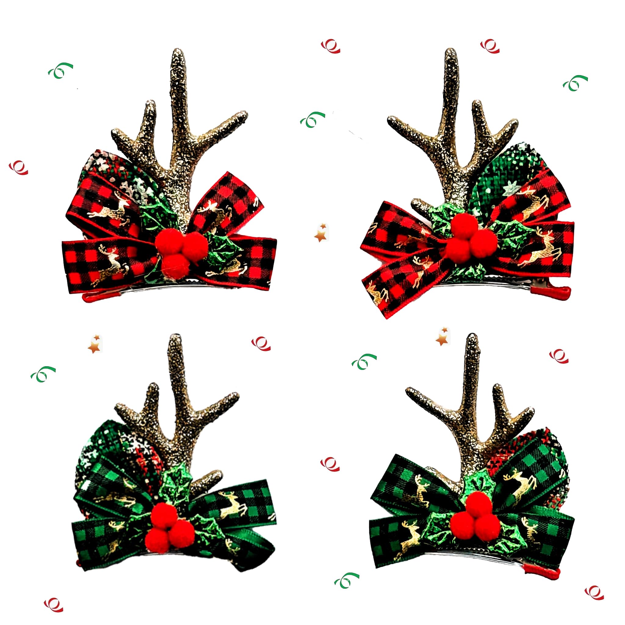 MMBALLON gold reindeer hair clip adds sparkle to daily hairstyles.