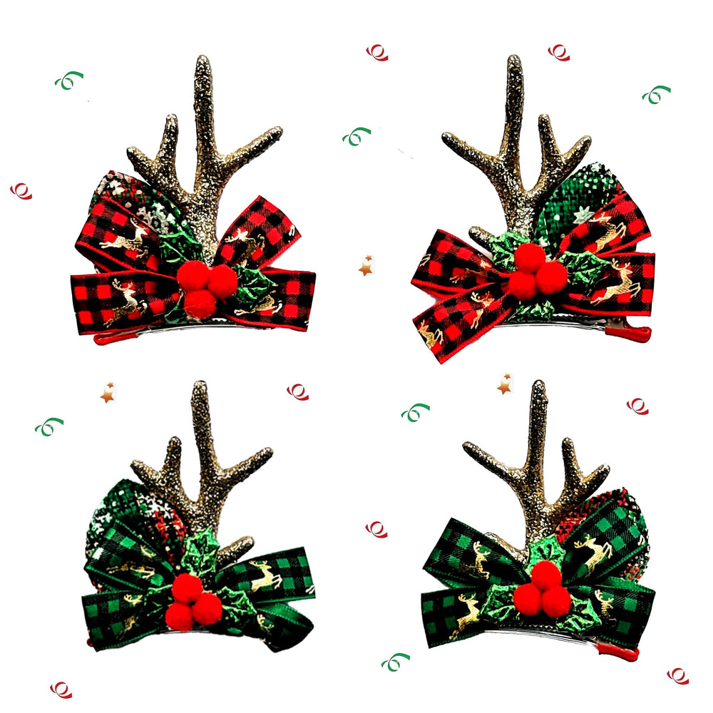 MMBALLON gold reindeer hair clip adds sparkle to daily hairstyles.