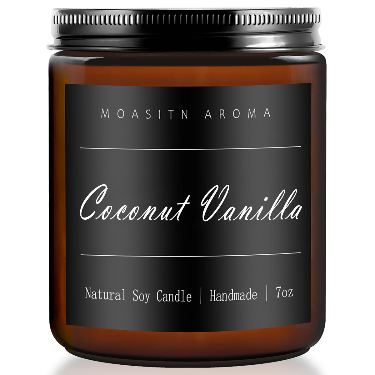 MOASITN Coconut Vanilla heavenly scented candle in 7oz amber jar