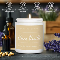 MOASITN 7oz jar candle burning with soft glow