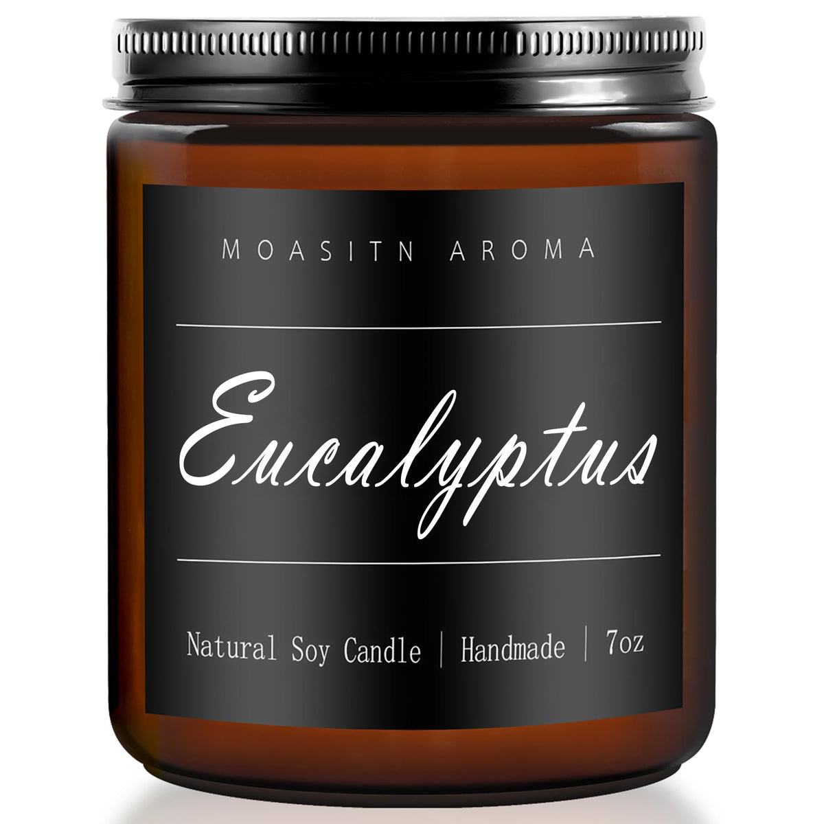 MOASITN Eucalyptus Heavenly Scented Candle in amber jar - front view