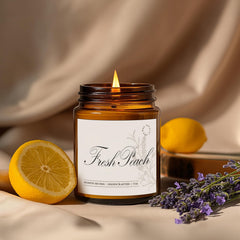 Natural soy wax candle with clean burn cotton wick