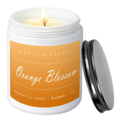 MOASITN Orange Blossom candle in a white 7oz jar