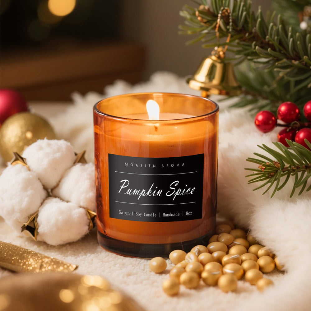 MOASITN Pumpkin Spice candle packaging card
