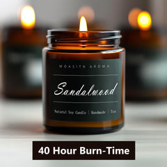 Candle burning with clean burn for MOASITN natural soy wax