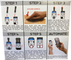 Left and right swabs inserted into pouch for testing