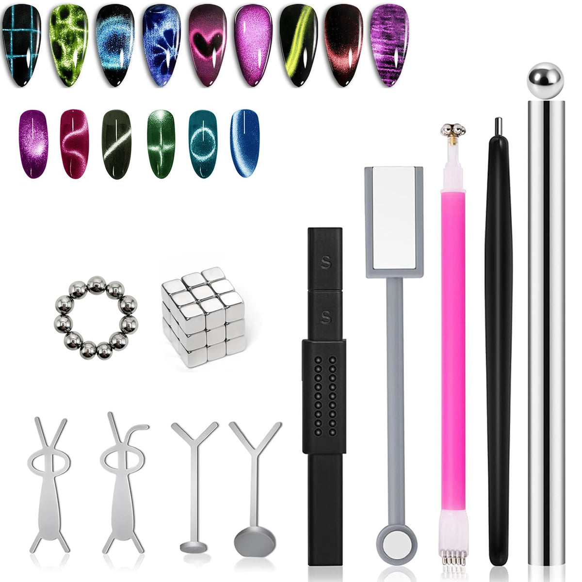 MOCOLIT cat eye magnet kit 11 wands for versatile nail art designs