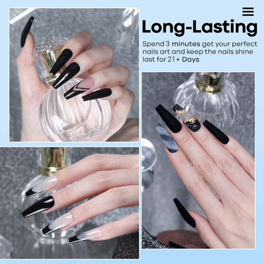 Modelones Black bottle 1oz shows rich color for long-lasting nails.